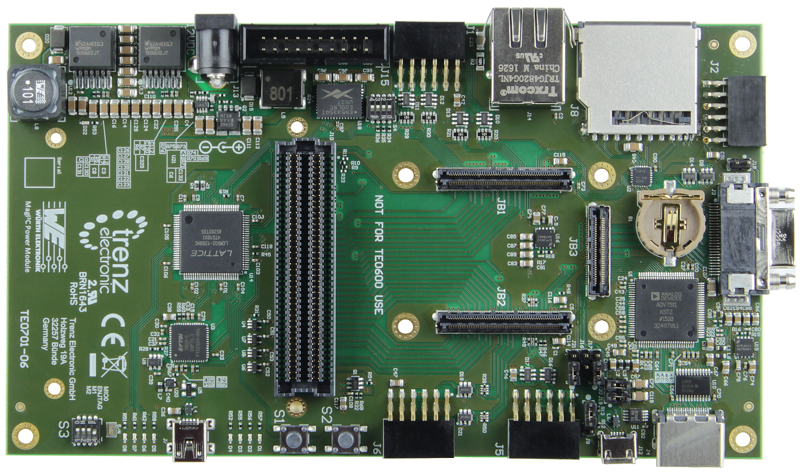 Trägerboard für Trenz Electronic 4 x 5 Module