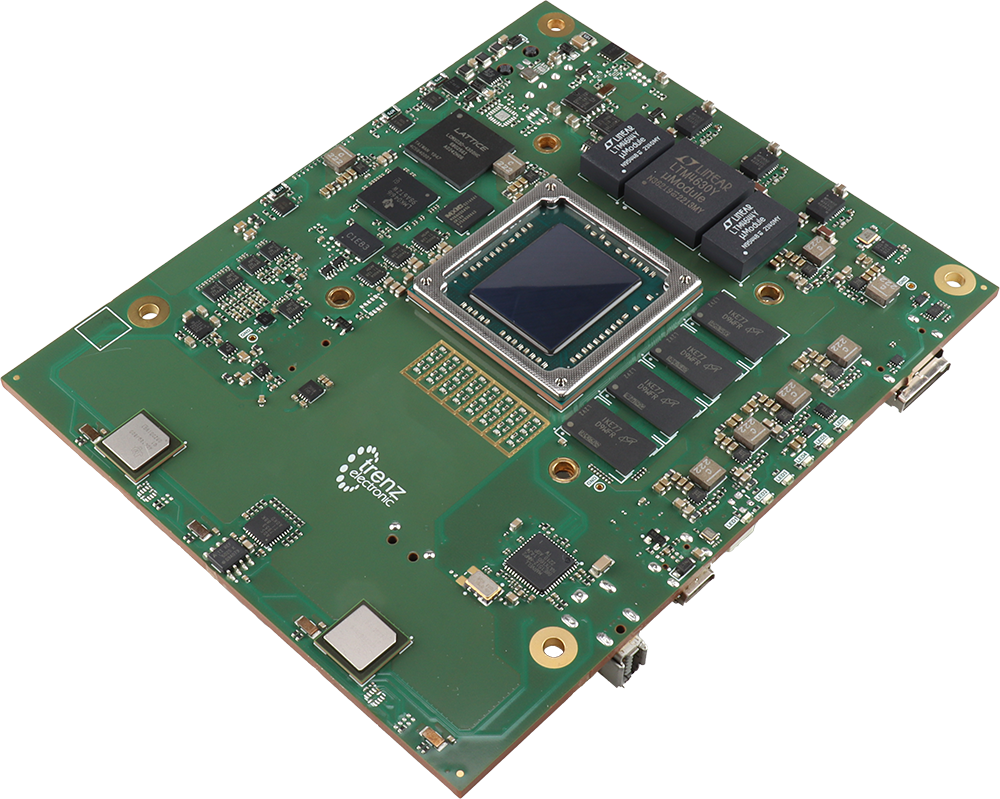 Custom Trenz Electronic RFSoC board for processing LiDAR sensor data.