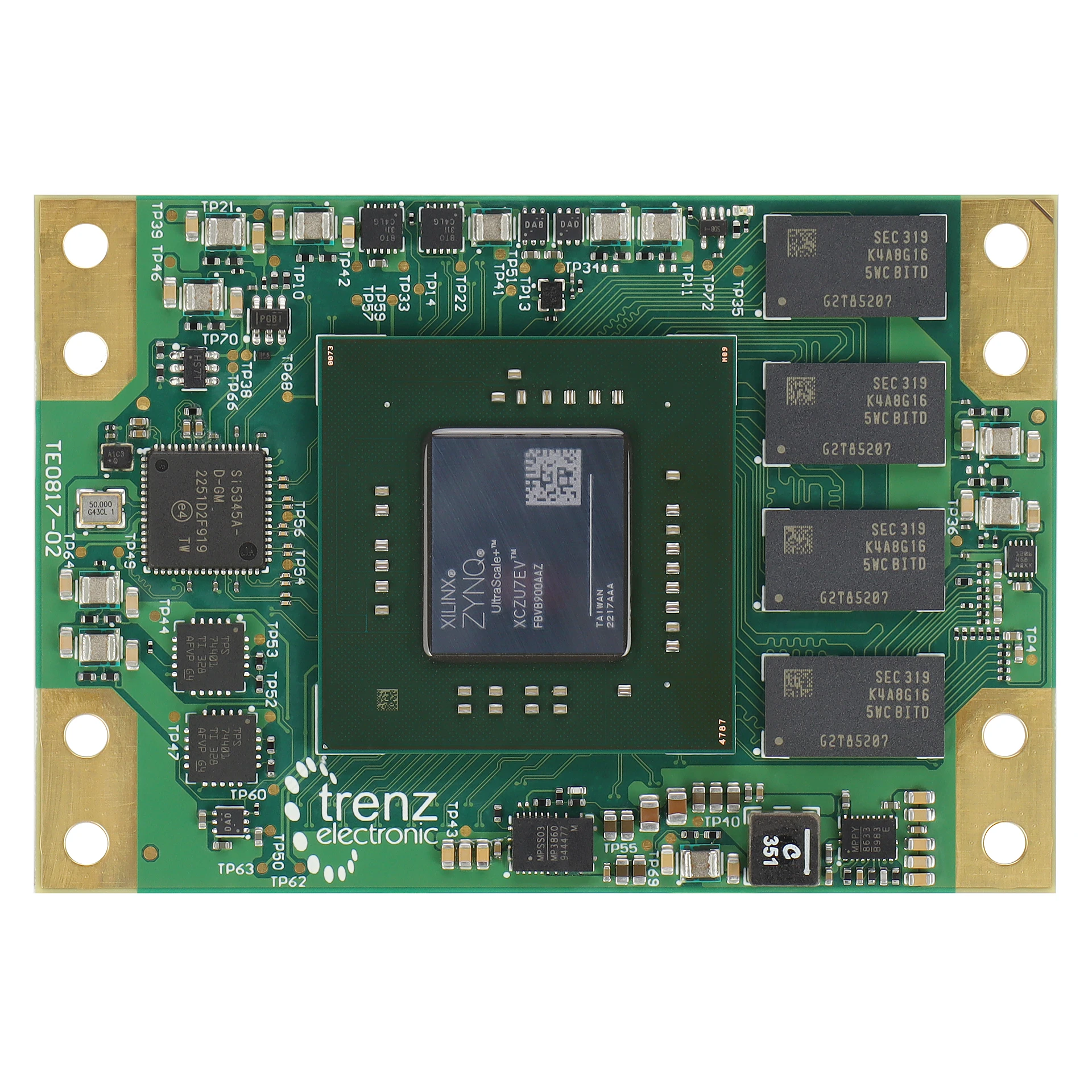 MPSoC Module with AMD Zynq™ UltraScale+™ ZU7EV-1E, 4 GByte DDR4, 5.2 x 7.6 cm