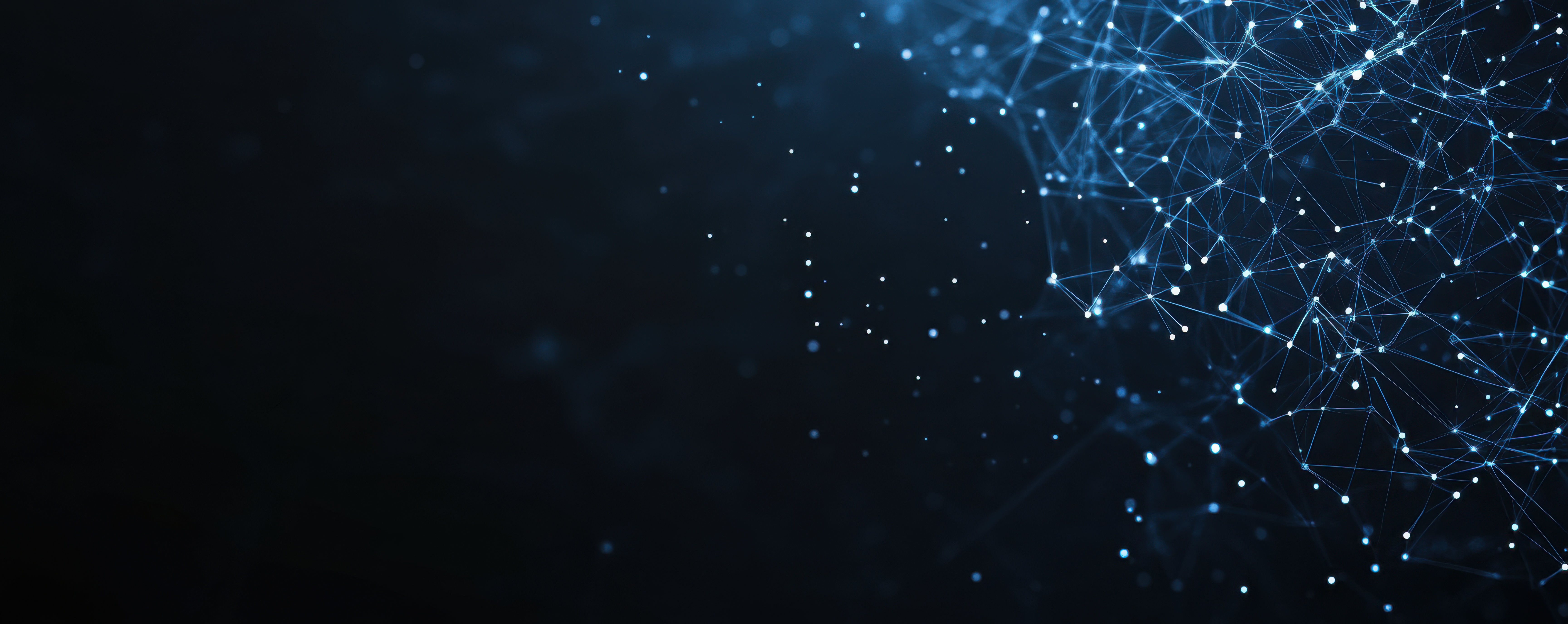 Abstraktes digitales Netzwerk aus leuchtenden Punkten und Verbindungslinien