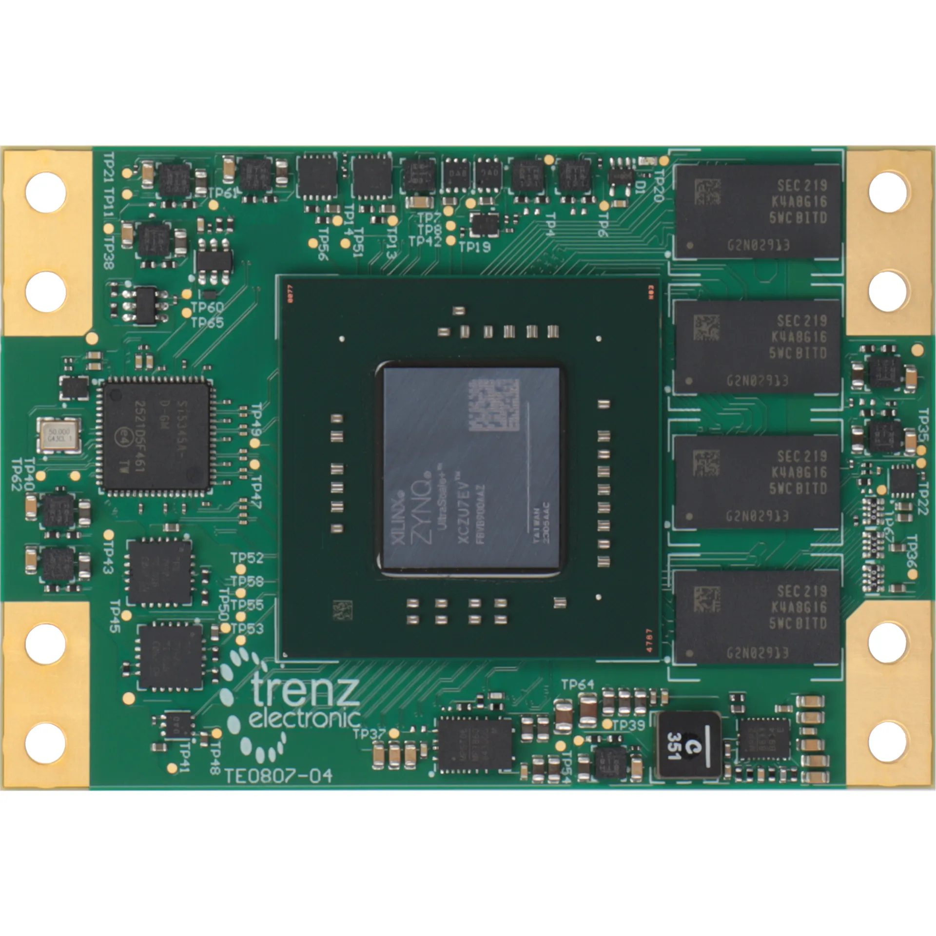 MPSoC Module with AMD Zynq™ UltraScale+™ ZU4EG-1E, 4 GByte DDR4, 5.2 x 7.6 cm